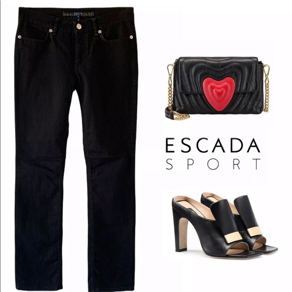 ESCADA SPORT 5 POCKET BLACK NARROW STRAIGHT JEANS